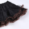 Dark gothic hollow lace fluffy layers cupcake skirt high waist leopard trim with chain