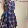 Lattice drawstring strappy zipper lace up dress kawaii gothic skirt for street trendsetter girls