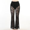 Instashop Gothic Lace Bohemian bell-bottoms tanning casual long legs pants flared ends street hipster
