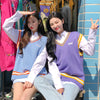 2021 Wollweste mit V-Ausschnitt, koreanische, locker sitzende Bloggerpullover-Pastellfarben für Mädchenhemd und Bluse