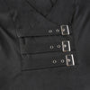 V-Ausschnitt Slim Fit Cropped Casual Top Kurzes T-Shirt mit Metallschnallen Hohe Taille Damen Top