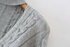 New grey twist knit crochet sweater for fall by ins blogger cross bands hollow cut neck choker