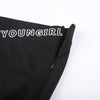 Women punk streetwear splicing set prints jacket stand up collar V-shaped waist pleated skirt