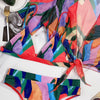 3 piece swimsuit balero shawl bikini set multicolor geometric print 2022 women swimwear