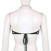 Gothic sexy hot girl checkered grid navel corns pin corset rivet eyelet slings bra top