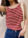 cotton linen chic knitwear striped vest casual knitted basic pullover retro vintage style