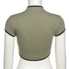 2022 Trendy round neck short sleeve hollow slim retro oriental T-shirt women top