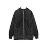 Y2K zipper cardigan loose fit sports jacket for boys and girls angels wing gothic style prints hoodie oversize plus size