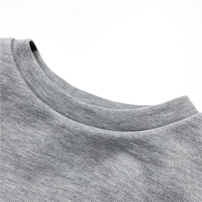 Fake 2in1 pc sweatshirt loose crop top outfit white under basic thin fashion design long sleeve T-Shirt instashop