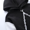 Japanese splicing contrast color long sleeve hooded sweater 2022 autumn streetwear jacket with chains