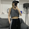 Niche design with holes distressed vest cami crop top breatheable streetwear for hot girls short jacket