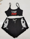 Gothic bikini pit strip Friday horror mask wordings bikini set boxer shorts set swimwear swimsuit