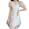 Butterfly embellishment frilly fairy skirt prom dress bridesmaid mesh gauze bubble sleeve