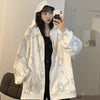 Anime Bear Jacket Loose Fit Hooded Sweatshirt Hoodie BF style Blazer cardigan