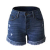 New pierced tassel elastic denim shorts hot pants for ladies plus size