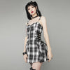 Lattice drawstring strappy zipper lace up dress kawaii gothic skirt for street trendsetter girls