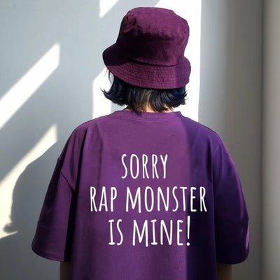 Kpop Youth League T-shirt casual hip hop Short Sleeves cotton shirt royal purple
