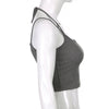 Summer spicy girl agaric drawstring 2 pc set short top slings halter neck camisole vest