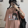 Harajuku Loose Fit T-shirt Japanese anime top short sleeve sweatshirt Tee
