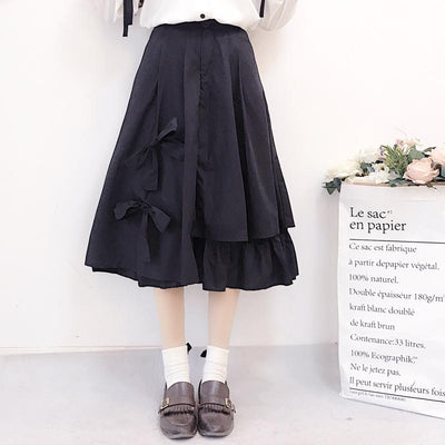 Mourning word coquettish dark gothic kawaii irregular swing layered A-line skirt for girl