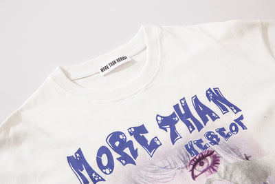American retro anime girl prints demi sleeves street hipster loose oversize niche design T-shirt