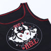 See u in hell print cami dark gothic cami vest 2022 cartoon devil queen agaric trim