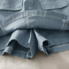 2in1 shorts skirt high waist korean fashion pocket buckle deco wide leg casual summer pants A274090