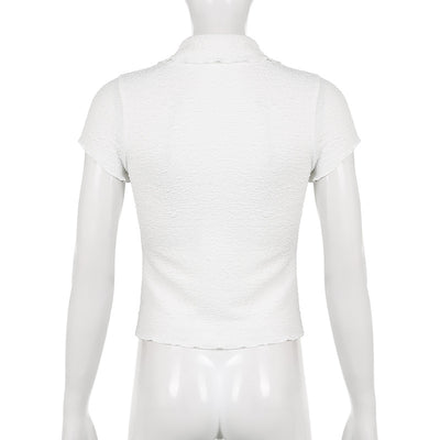 2022 polo collar new streetwear wrinkle fabric agaric edge slim fit shirt