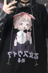 2021 loose fit 2in1 fake two piece Manga Grunge plaid Hoodie hooded sweatshirt coat for Gothic Kawaii Girls Retro Style