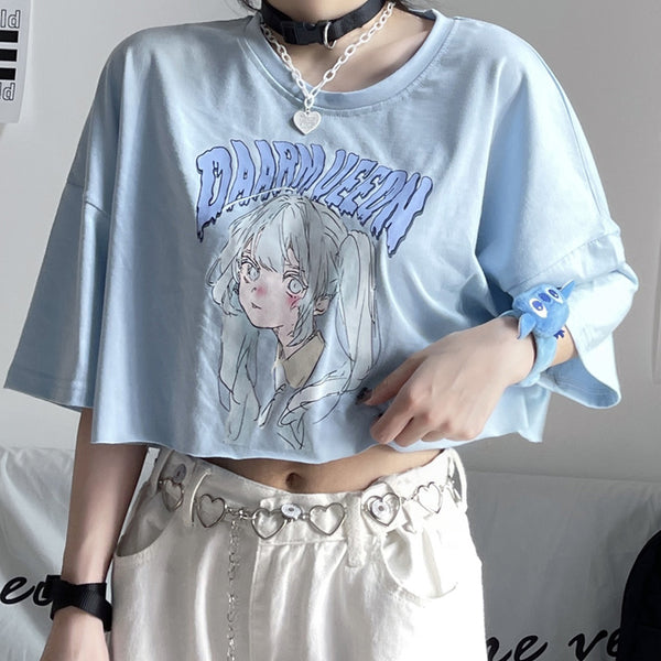 Anime Girls T-Shirt Beauty Eye Crop Tank Top · TopFashionTarget