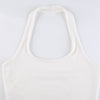 Halter neck spandex bottomed basic suspender vest cami double layers rib fabric
