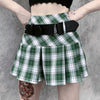 European urban streetwear with belt skirt kawaii college style pleated JK skirt