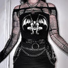 Dark gothic vampire figure print wrapped top tube top cami vest