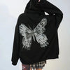 Butterfly printed cardigan harajuku retro chic warm hip hop pump sweatshirt hoodie street hipster sweater