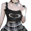 New sexy love hollowed out lace straps safety pins bowties cami for spice girls