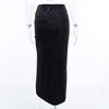 Gothic Punk velvet long skirt party dress high waist slim fit bow split skirt