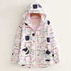 Loose fit kawaii kitten jacket cardigan college style blazer hooded long-sleeved top hoodie
