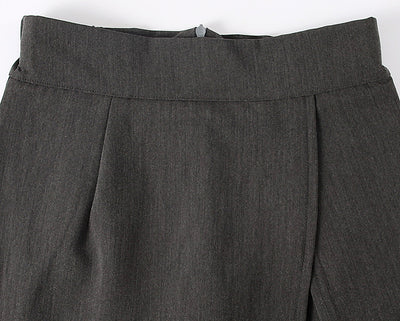 Hip wrap plus size A-line high waist skirt irregular split hem skirt pants combo