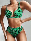 2020 weiblicher Badeanzug 2pc Bikini Leopard einfarbiger Badeanzug Europa US Style Center Ring Verschiedene Muster