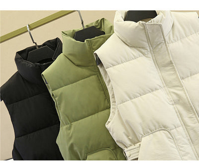 2021 Korean Fashion slim fit lapel collar down waistcoat women vest cardigan ly8001