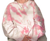 tie dye round neck long sleeve sweatshirt deco with strass in heart shaped pattern women pullover