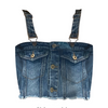 Frayed hem denim cami sling crop top edgy streetwear vest