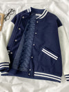 Korean loose fit BF Boyfriend style Warm Lining Baseball Jacket Girl Instashop casual coat 11-17