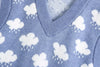 2022 spring jacquard knitted vest sweater cloud pattern knitwear sweater