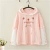 Japanese mori style cute strawberry embroidered ribbon hoodie jacket female sweater 48072