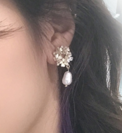 2020 new four leaf clover petal earrings stars studded shell pearls earrings E011910 free shipping
