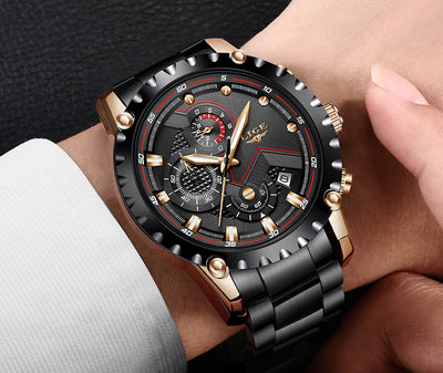 New LIGE Luxury Mens Watch Men Sport Waterproof Quartz Watches Men All Steel Army Military Watch Relogio Masculino