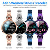 AK15 Damen Damen Smart Watch Fashion Watch Wasserdichter Herzfrequenz-Schritt-Fitness-Tracker für Android IOS