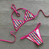3 Piece Bra Set Sexy Rainbow Striped Balero Swimwear Swimsuit Bikini Summer 2021