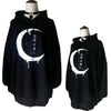 Frauen Moon Print Gothic Lunatic Oversize Langarm Hoodie Hooded Sweatshirt Pullover Pullover Top